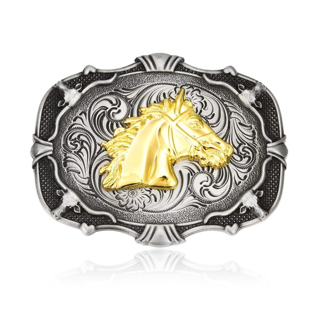 1217 Horse Head Belt Buckle  Western Cowboy Horse Rodeo Large Belt Buckle